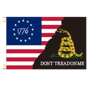 1776 Betsy Ross Gadsden Black 3'x'5' Flag - PatriotDepot.com