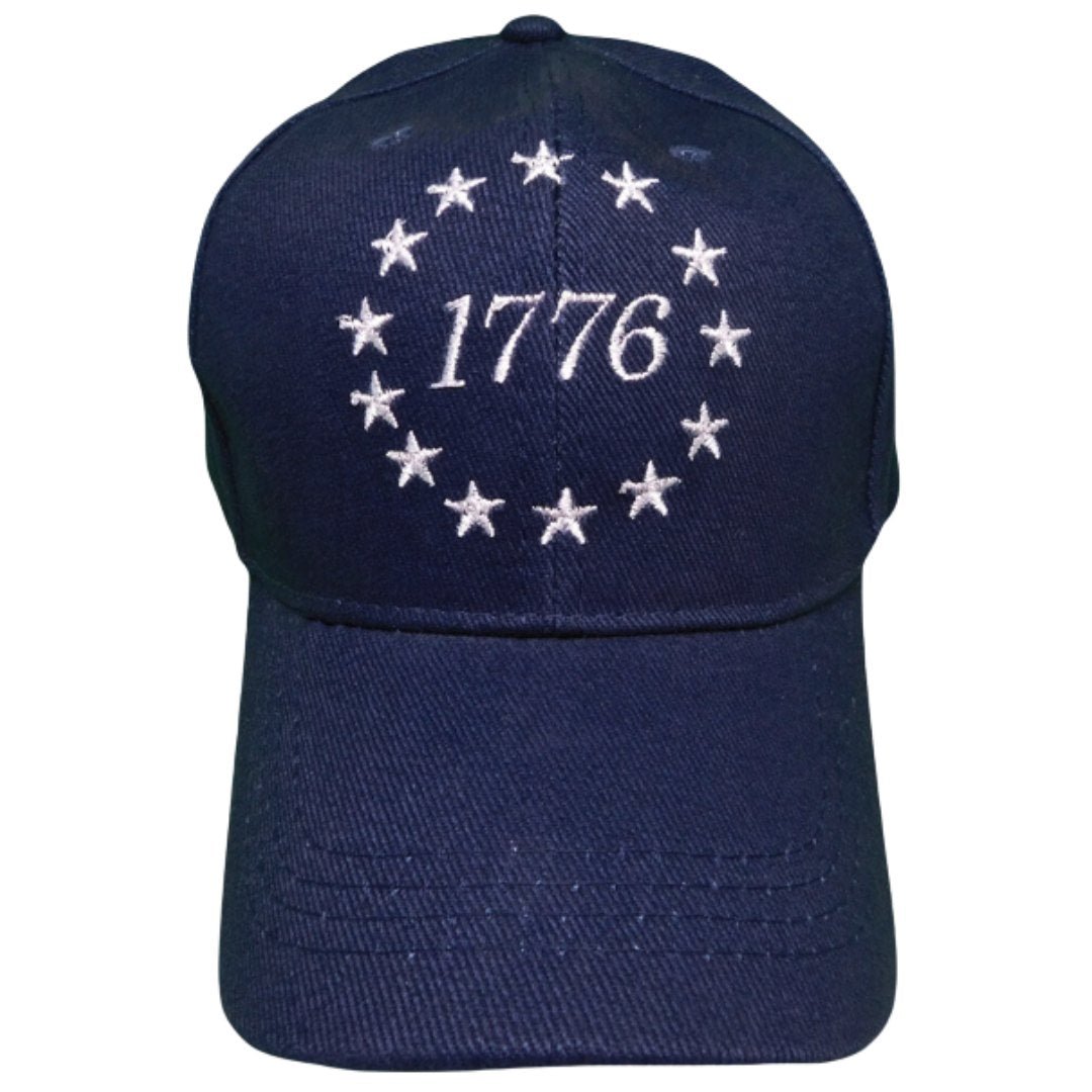 1776 in Circle of Stars Custom Embroidered Hat (Navy) - PatriotDepot.com