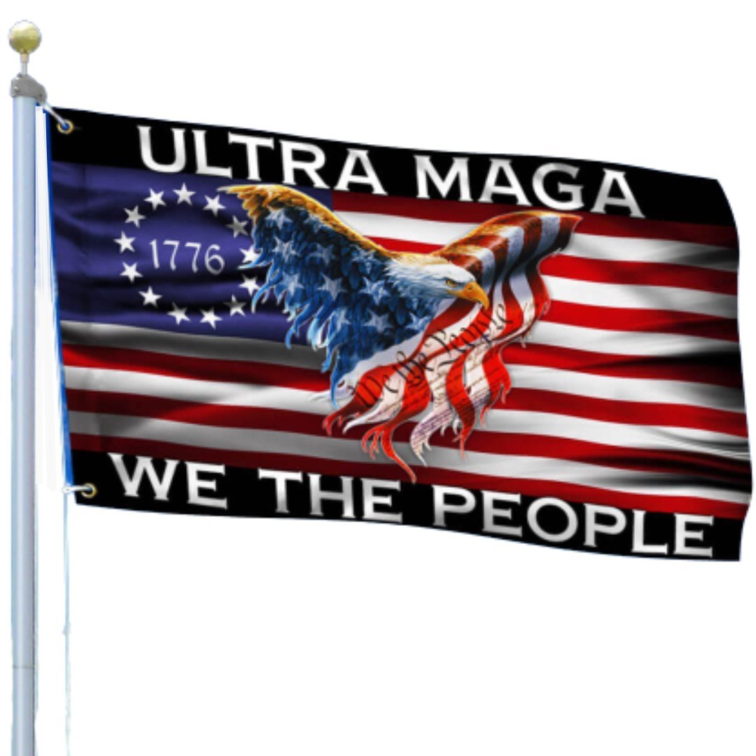 1776 ULTRA MAGA We the People Flying Eagle 3'x5' Flag - PatriotDepot.com