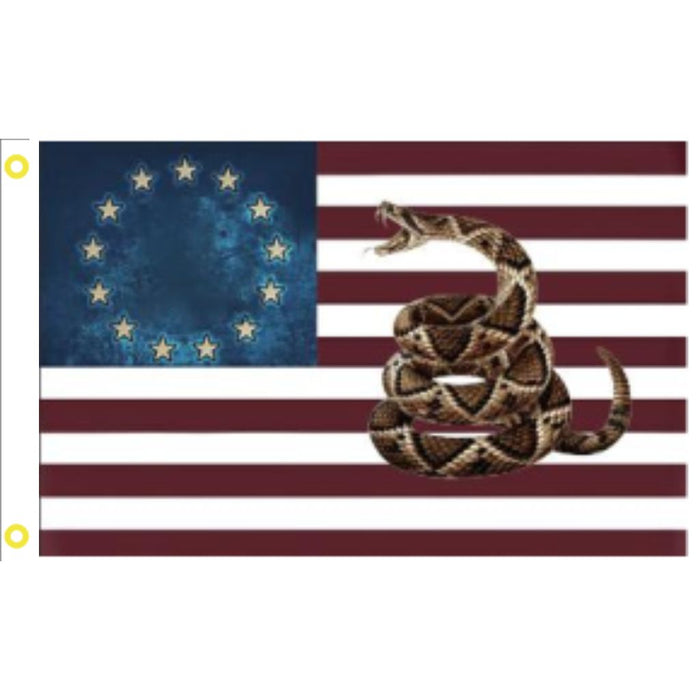 1776 Gadsden Live Snake Flag 3'x5' by Rough Tex®