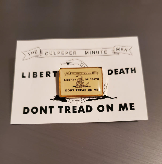 Liberty or Death Don't Tread on Me Culpeper Minutemen Lapel Pin