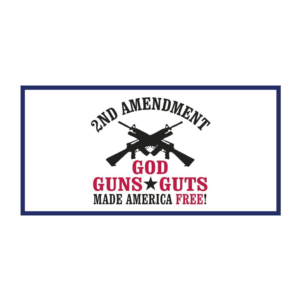 2A God Guns and Guts Made America Free Bumper Sticker - PatriotDepot.com