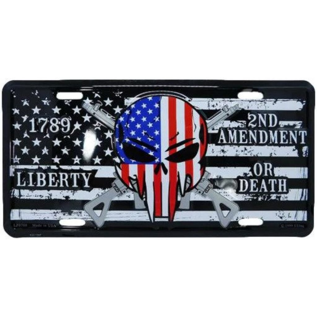 2A Liberty or Death Embossed License Plate - PatriotDepot.com