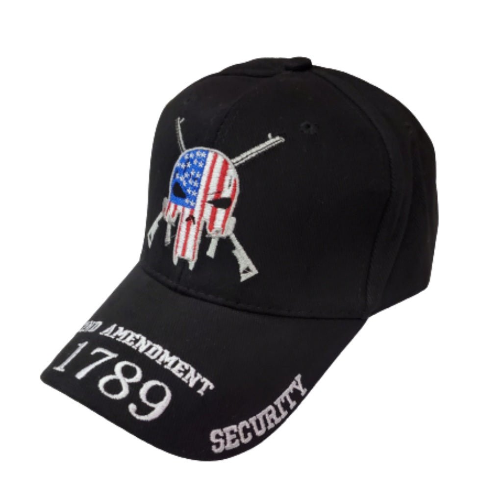 2nd Amendment 1789 Patriotic Skull 3D Embroidered Hat & Bill - PatriotDepot.com