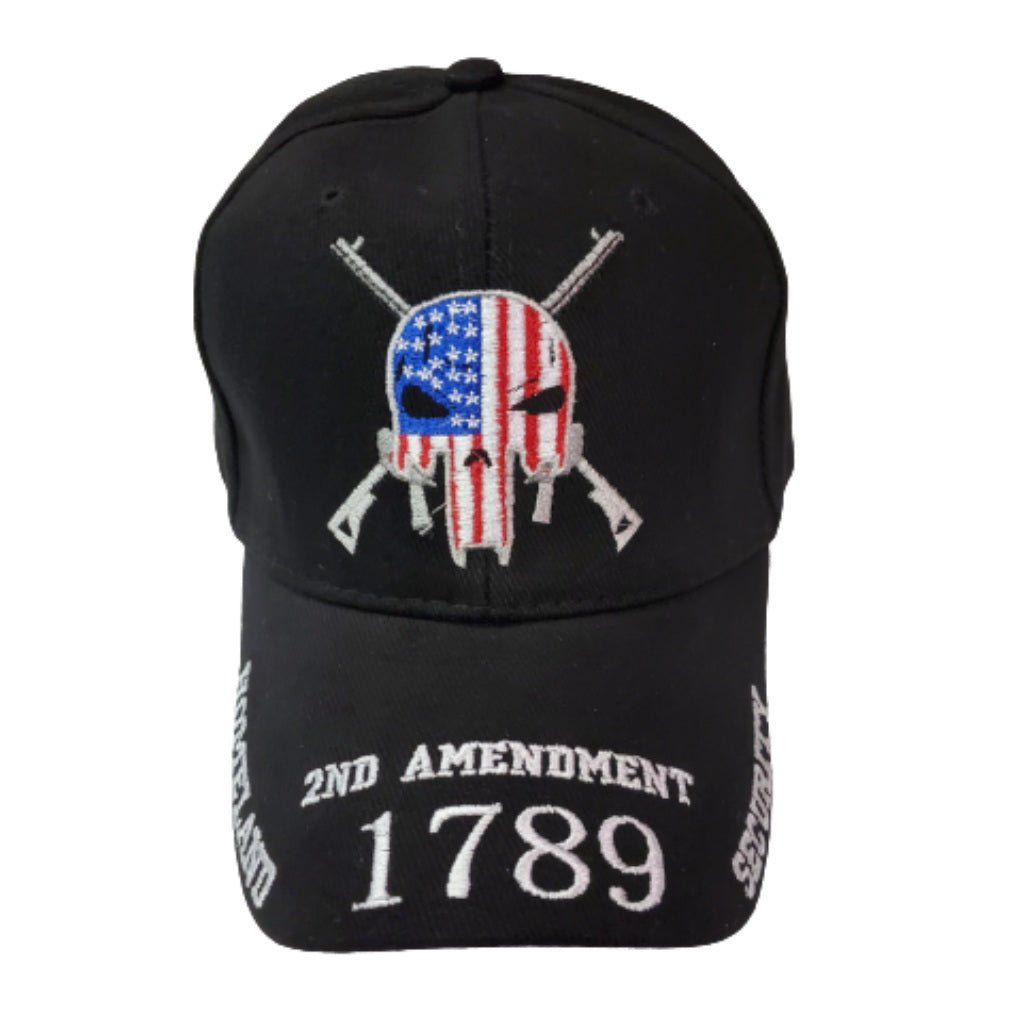 2nd Amendment 1789 Patriotic Skull 3D Embroidered Hat & Bill - PatriotDepot.com