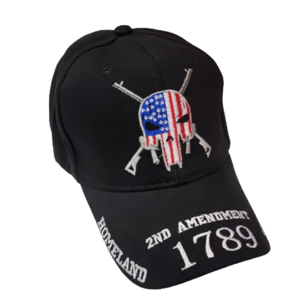 2nd Amendment 1789 Patriotic Skull 3D Embroidered Hat & Bill - PatriotDepot.com