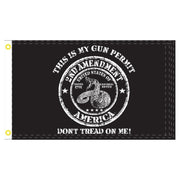 2nd Amendment Don't Tread on me This is my Gun Permit 3'X5' Flag - PatriotDepot.com