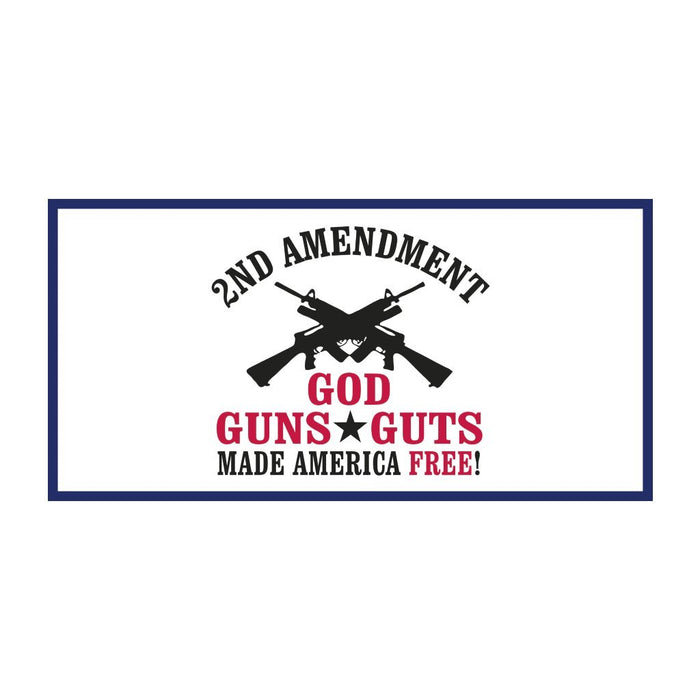 2A God Guns and Guts Made America Free Bumper Sticker
