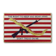 2nd Amendment Navy Jack Don't Tread On Me Lapel Pin - PatriotDepot.com