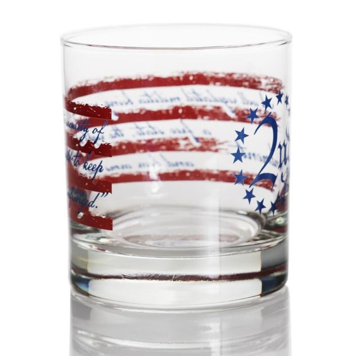 Handcrafted 2nd Amendment Rocks Glass (Made in the USA)