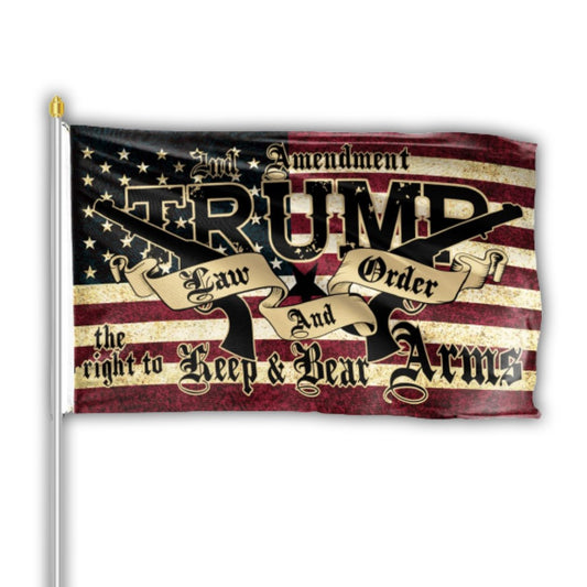 2A Trump Law & Order "The Right to Keep & Bear Arms" 3'x5' Flag