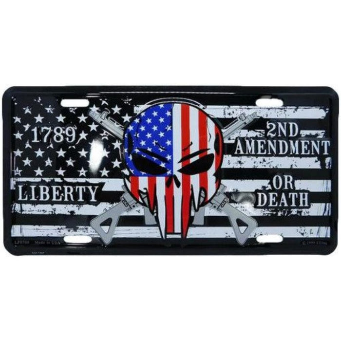 2A Liberty or Death Embossed License Plate
