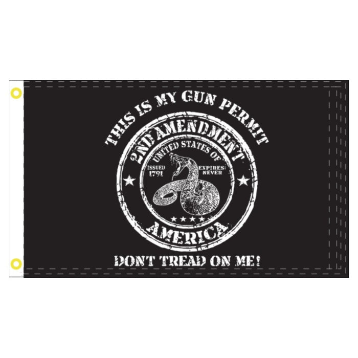 2nd Amendment Don't Tread on me This is my Gun Permit 3'X5' Flag