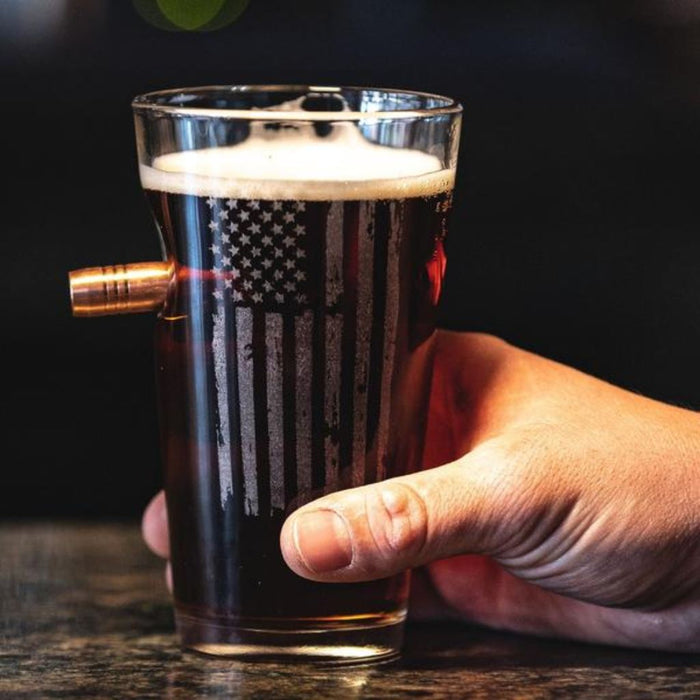 2nd Amendment American Flag Pint Glass (Made in the USA)