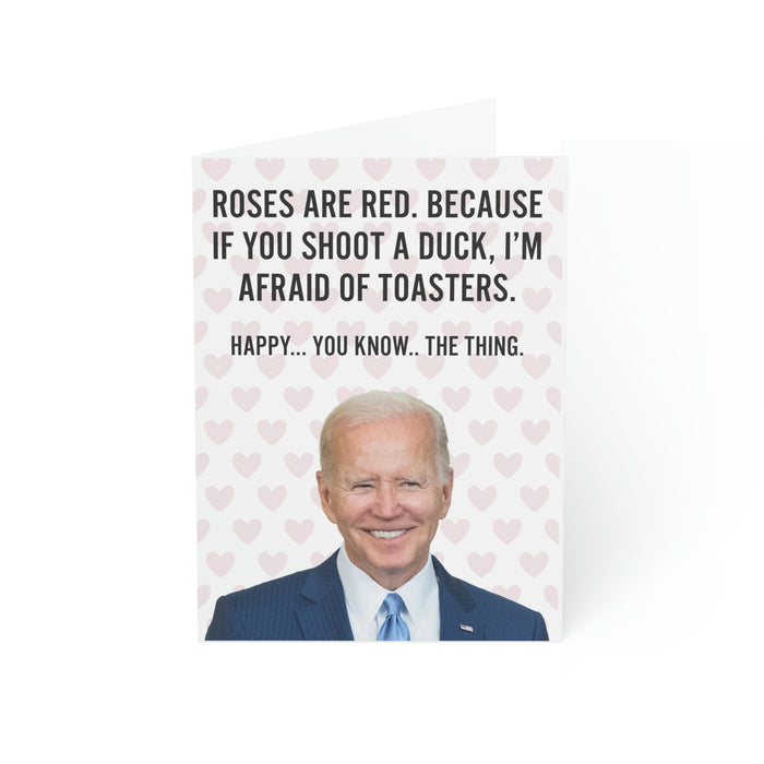Roses are Red. Because If You Shoot a Duck, I'm Afraid of Toasters Greeting Cards (1, 10, 30, and 50pcs)