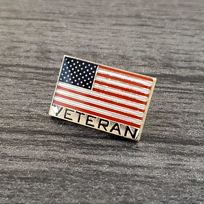 Veteran American Flag Lapel Pin (Gold Plated)