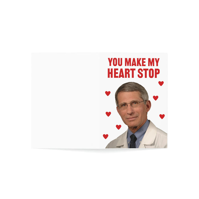 Fauci You Make My Heart Stop Greeting Cards (1, 10, 30, and 50pcs)