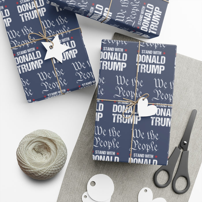 We The People Stand With Donald Trump Wrapping Paper (1 Roll)