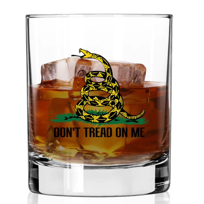 Color Don't Tread On Me Whiskey Glass