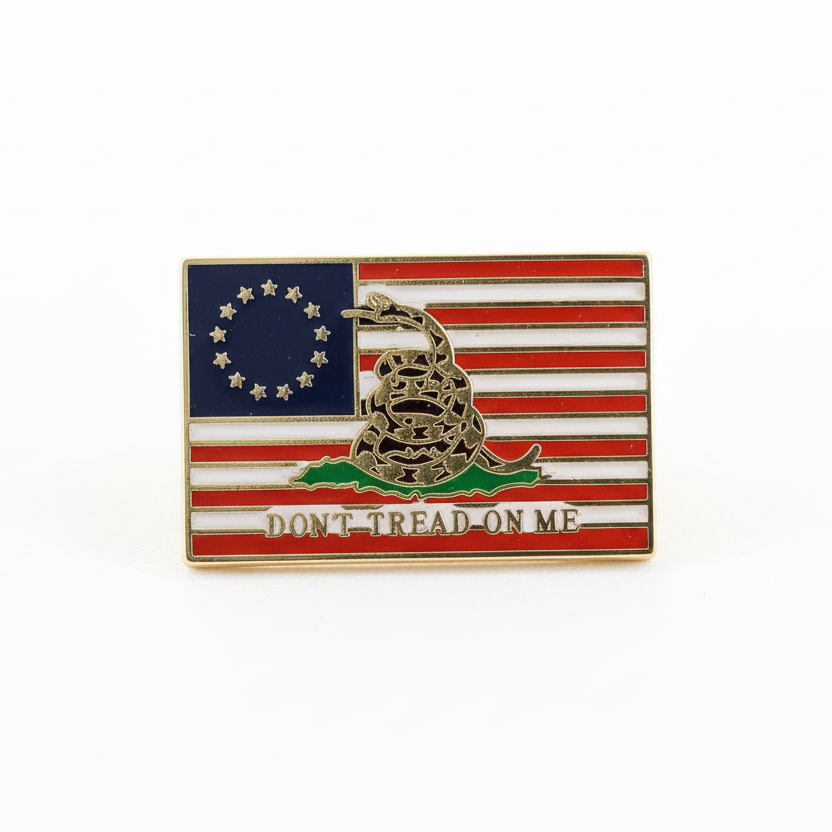 1776 Betsy Ross Don't Tread on Me Lapel Pin