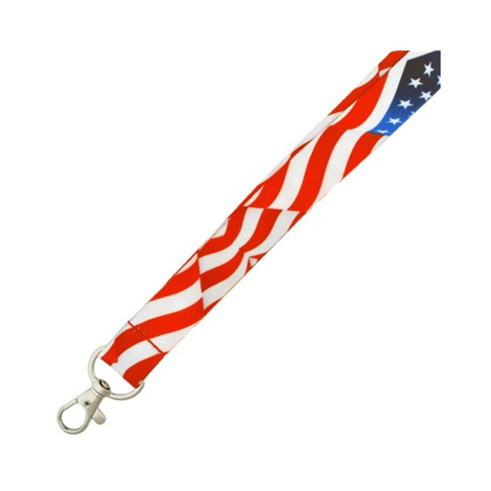 Patriotic Waving American Flag Lanyard