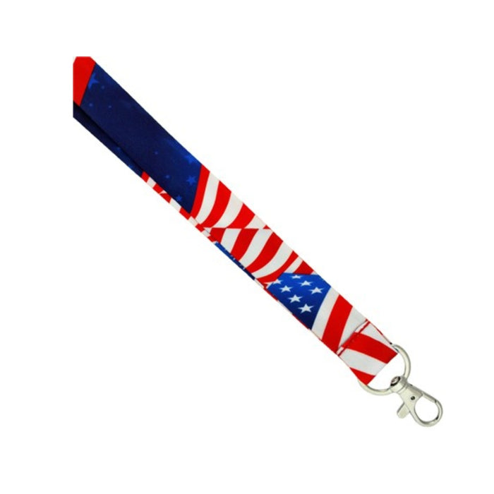 Patriotic Waving American Flag Lanyard