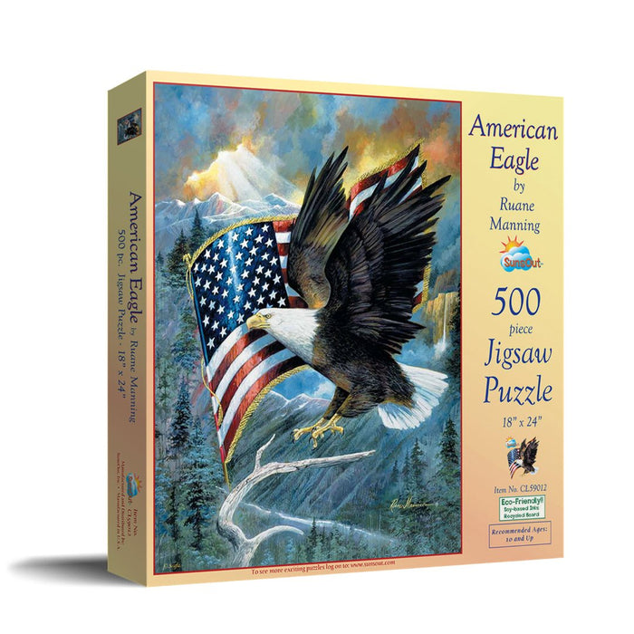 Patriotic American Eagle 500 Piece Puzzle (Made in the USA)