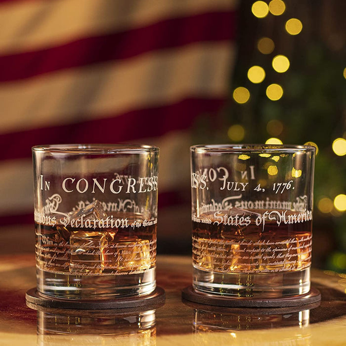 Declaration of Independence Old Fashioned Rocks Glass