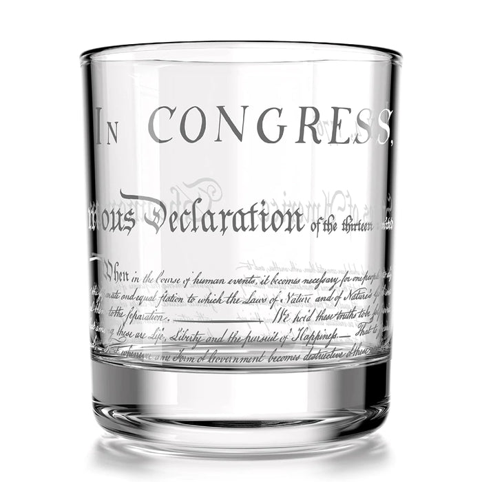 Declaration of Independence Old Fashioned Rocks Glass