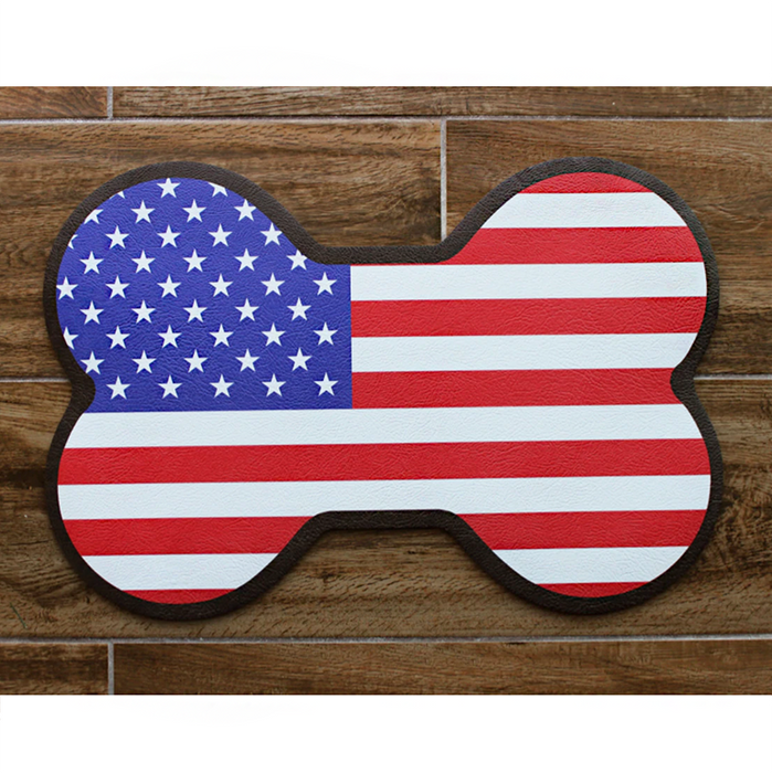 USA Flag Dog Bowl Mat
