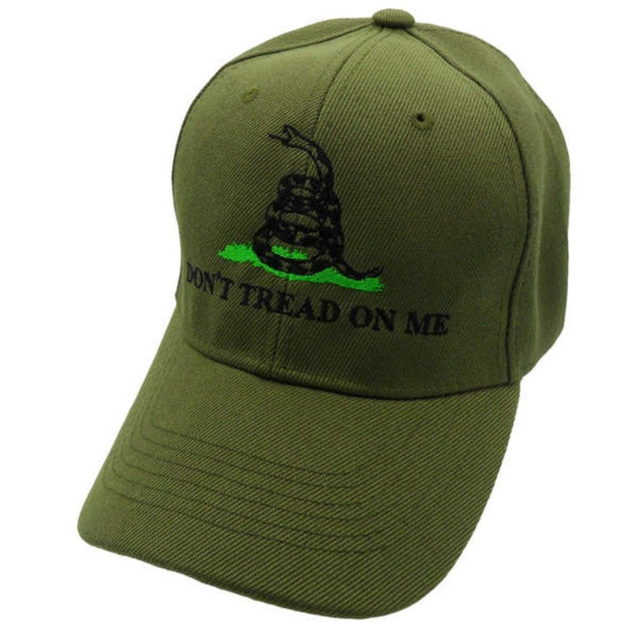Don't Tread on Me Custom Embroidered Hat (Olive Green)