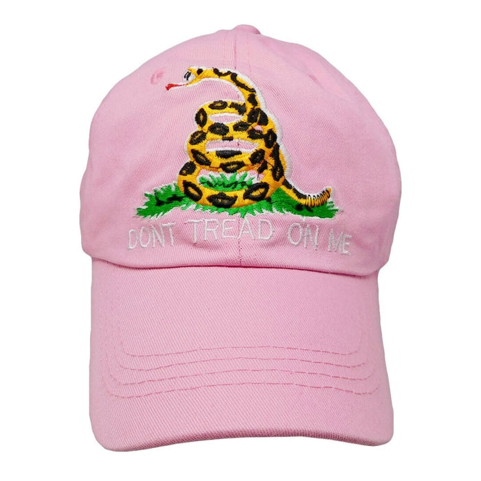 Gadsden Don't Tread on Me Washed Embroidered Hat (Pink)