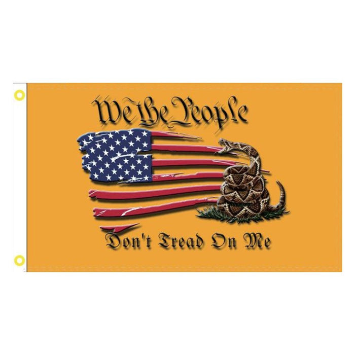 Gadsden Live Snake Don't Tread on Me 'We the People' 3'x5' 100D Rough Tex® Flag