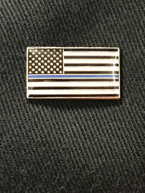 Thin Blue Line USA Flag Lapel Pin