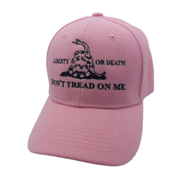 Don't Tread on Me Liberty or Death Embroidered Hat (Pink)
