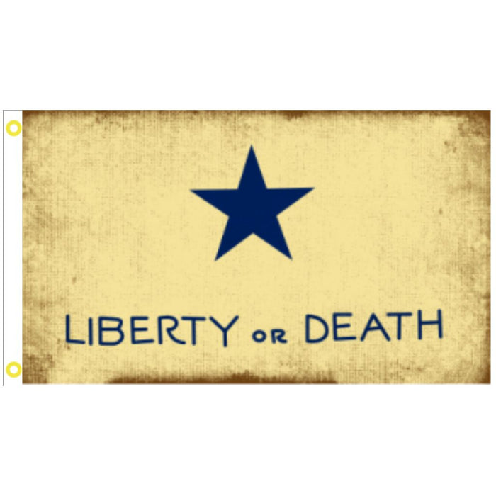 Texas Goliad Battle Troutman Liberty or Death Flag 3'x5' (Distressed)