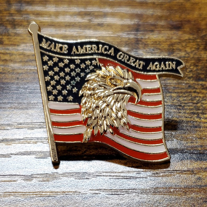 Make America Great Again Flag & Eagle Lapel Pin