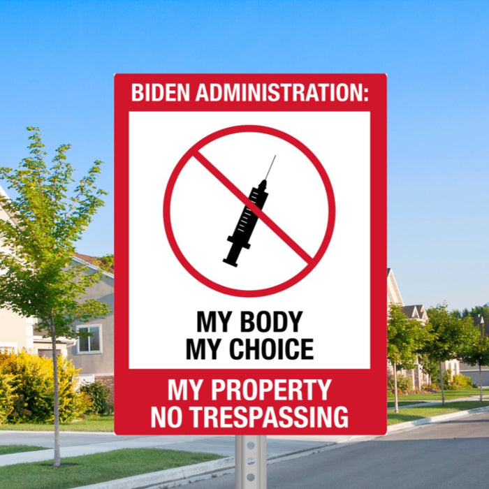 No Trespassing: Biden Administration Steel Sign (Made in the USA)