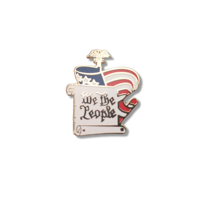 Patriotic We the People (Gold Plated) Lapel Pin