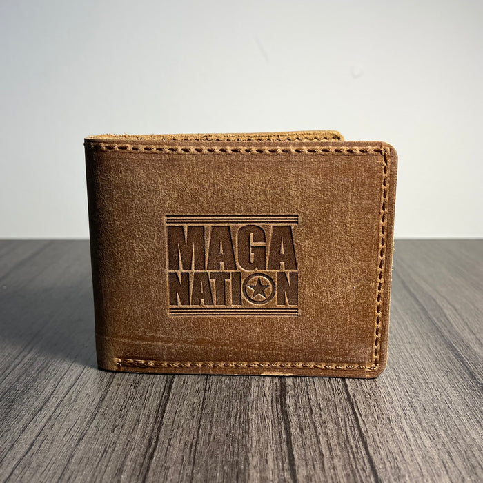 "MAGA Nation" Genuine Leather Wallet (Made In USA)
