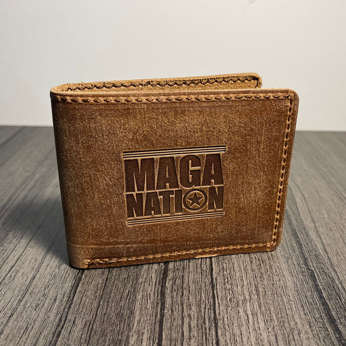 "MAGA Nation" Genuine Leather Wallet (Made In USA)