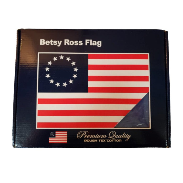 Betsy Ross 13 Stars Cotton Embroidered Flag In Gift Box