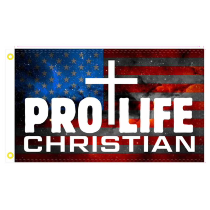 Pro Life Christian USA 3'x5' Flag (Distressed)