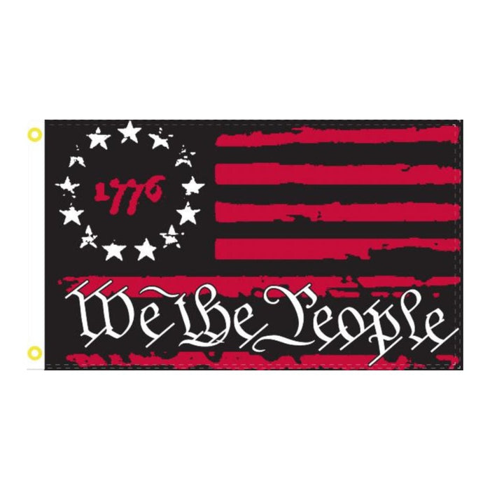 Red & Black 1776 Betsy Ross We the People 2'x3' Flag