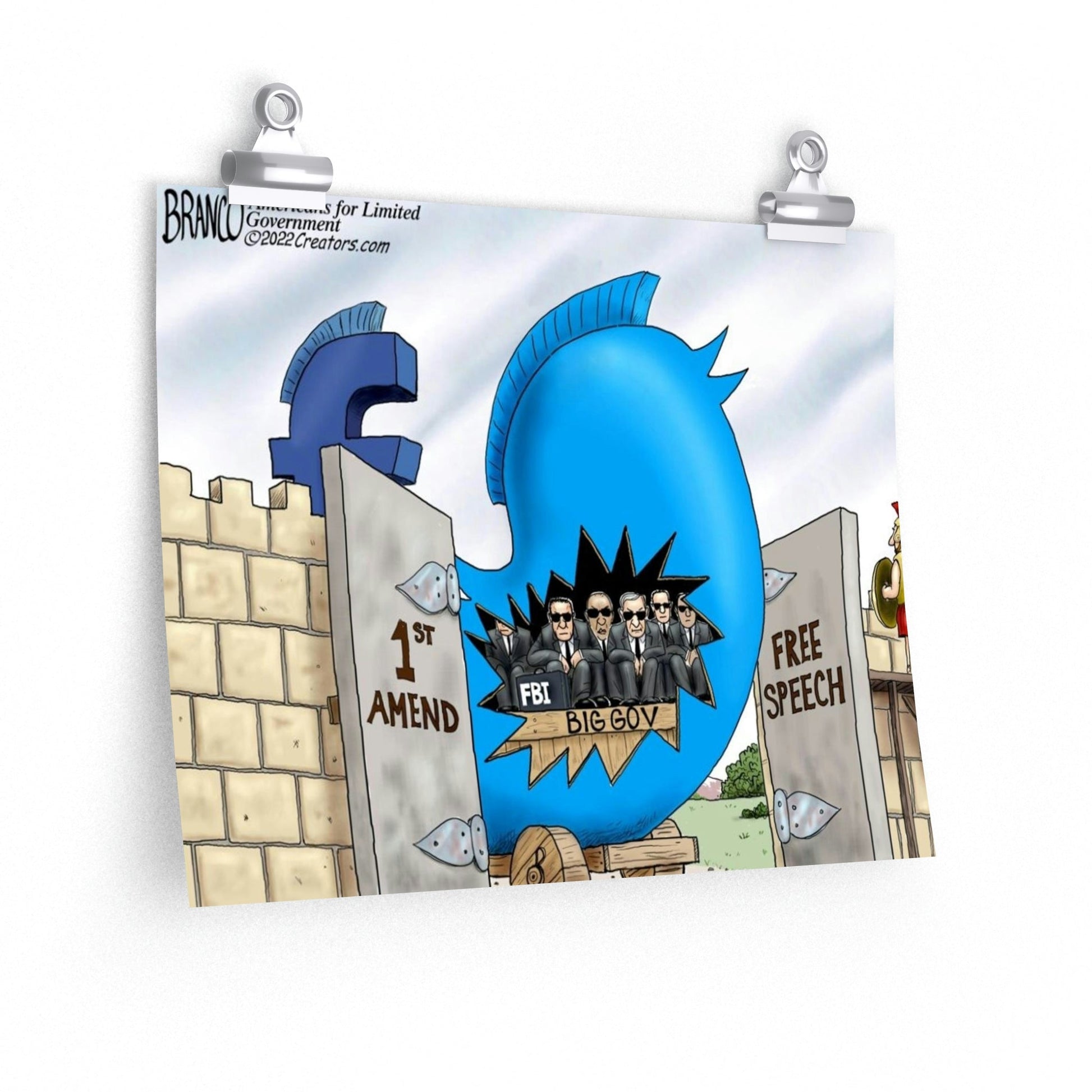 A.F. Branco Cartoon "Breach" Premium Matte Poster - PatriotDepot.com