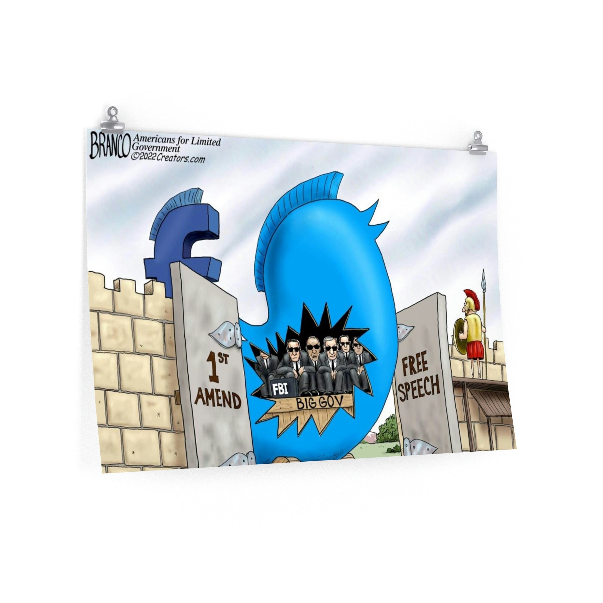 A.F. Branco Cartoon "Breach" Premium Matte Poster - PatriotDepot.com