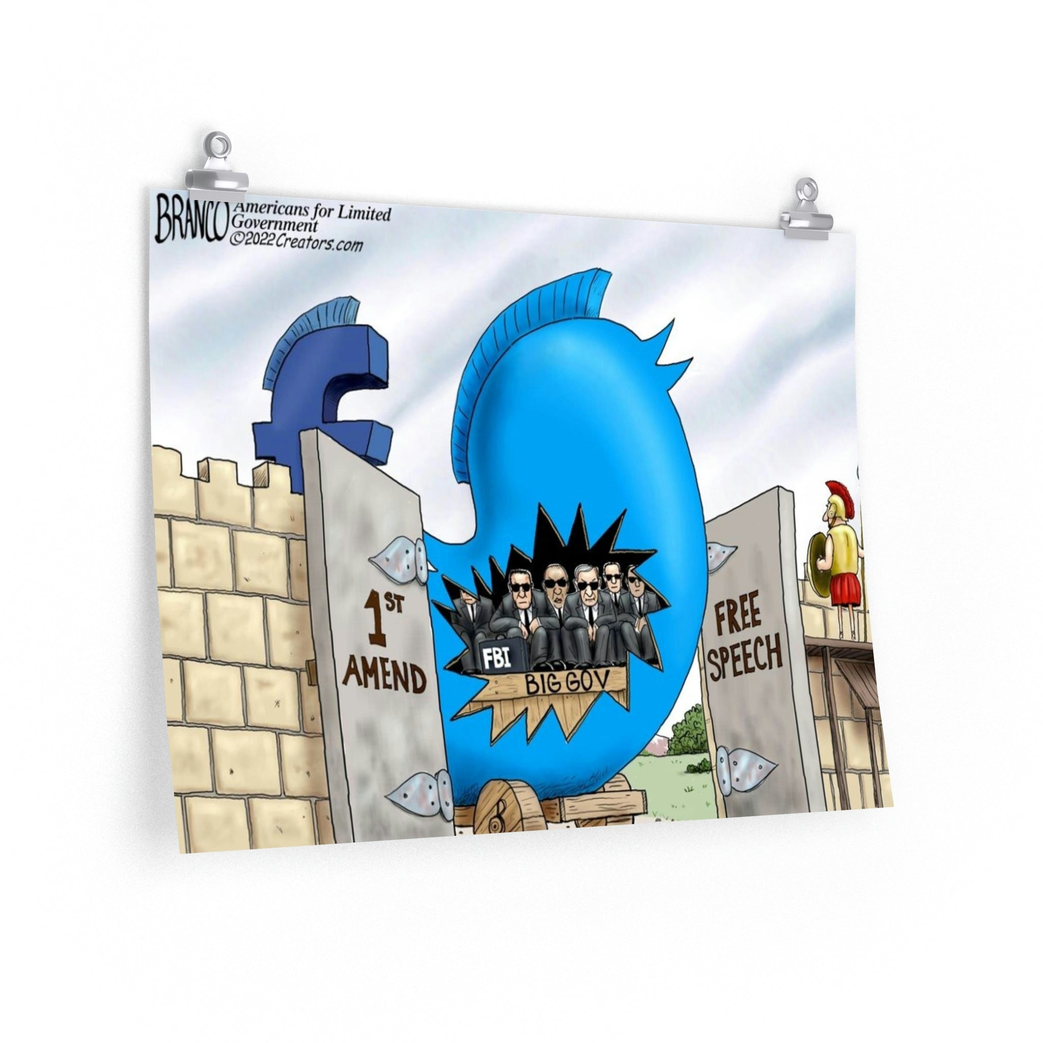 A.F. Branco Cartoon "Breach" Premium Matte Poster - PatriotDepot.com