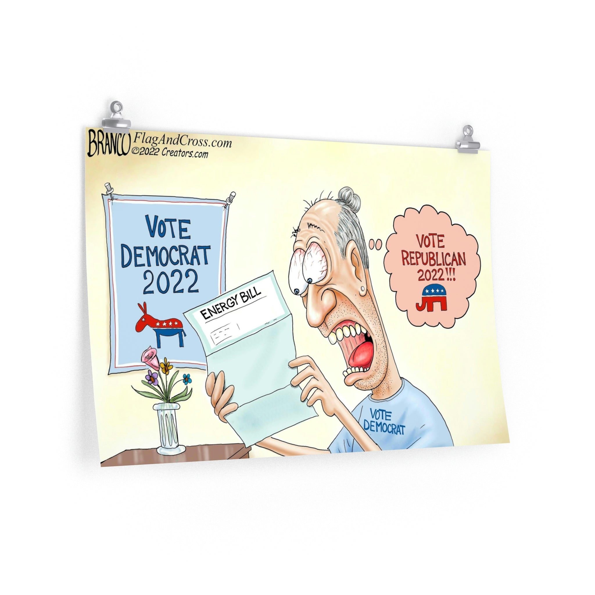 A.F. Branco Cartoon "Democrat Power" Premium Matte Poster - PatriotDepot.com