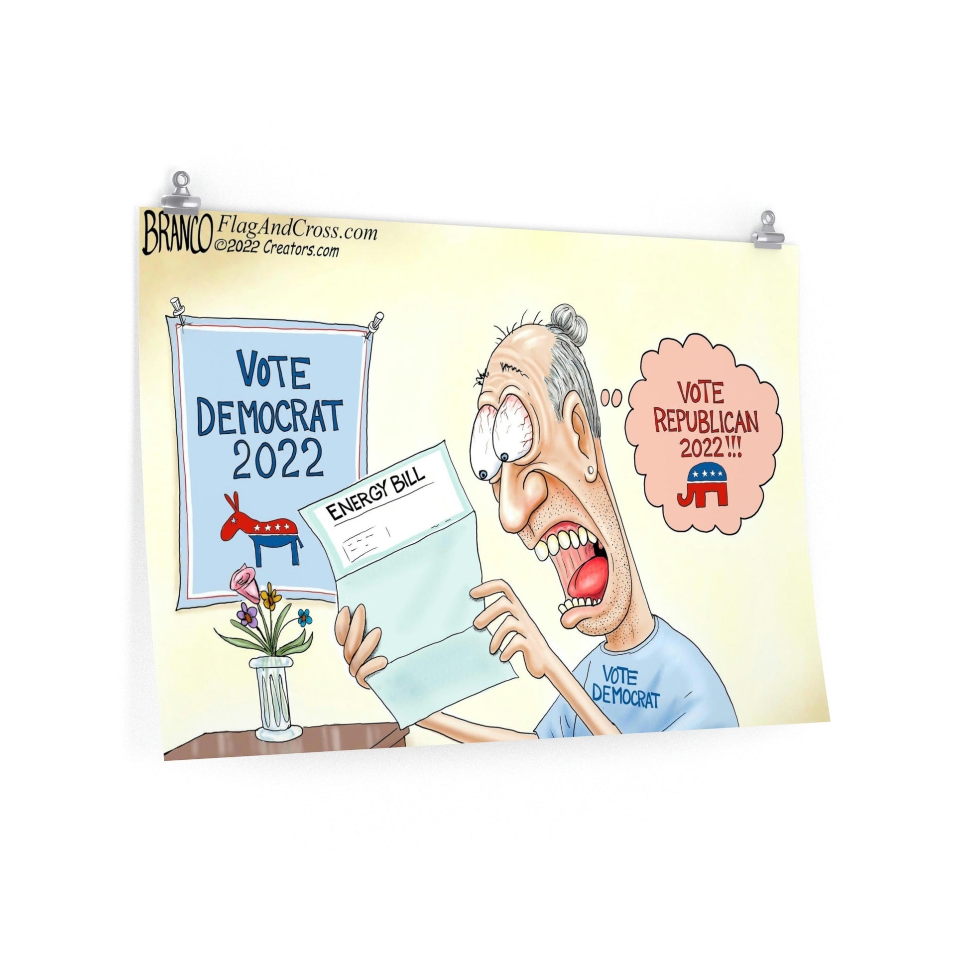 A.F. Branco Cartoon "Democrat Power" Premium Matte Poster - PatriotDepot.com