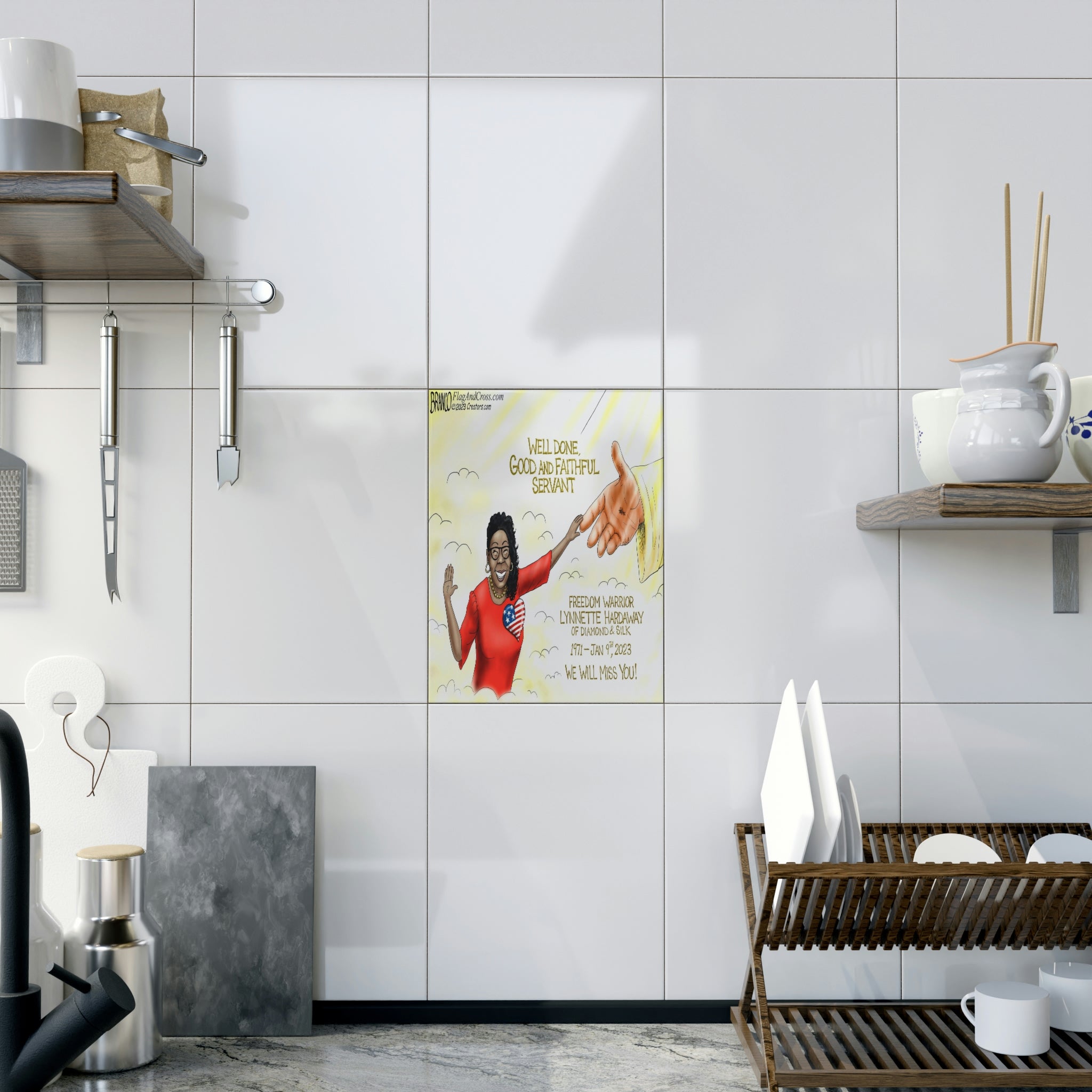 A.F. Branco Cartoon "Diamond In The Sky" Ceramic Photo Tile - PatriotDepot.com